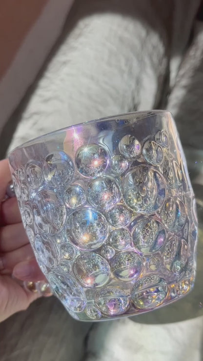 Bubble Lustered Glass Cup