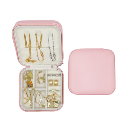 Pink Travel Jewelry Organizer